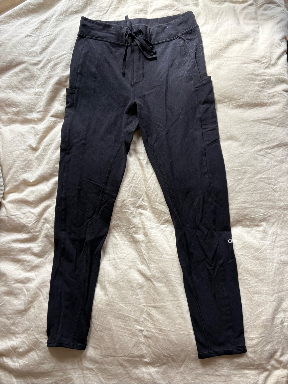Alo Yoga Black Drawstring airbrush leggings